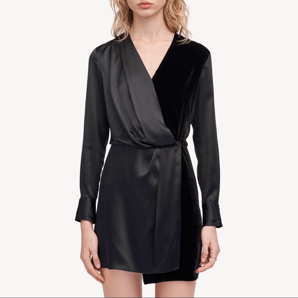 Rag and bone silk and velvet wrap dress